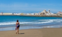 Spiaggia di Cadice in Andalusia, Spagna