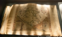 Mappa geografica all'interno del Museo del Mare Galata, Genova