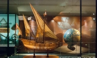 Modello di Caravella all'interno del Museo del Mare Galata, Genova