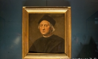 Ritratto di Cristoforo Colombo all'interno del Museo del Mare Galata, Genova