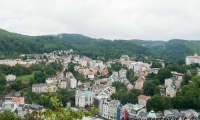 Vista di Karlovy Vary da Jelenì Skok, Repubblica Ceca