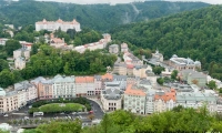 Vista di Karlovy Vary dalla Torre Diana, Repubblica Ceca