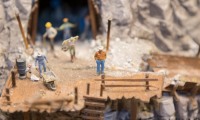 Lavoratori in miniera presso il Miniatur Wunderland di Amburgo, Germania