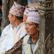 Locali con tipico copricapo, Nepal