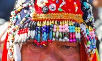 Uomo in maschera a Cuzco, Perù