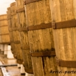 Botti di legno nelle cantine della fabbrica della birra di Pilsen, Repubblica Ceca