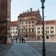 Facciata dei palazzi storici di Pilsen, Repubblica Ceca