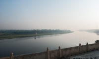 Vista del Fiume Yamuna dal Taj Mahal ad Agra, India