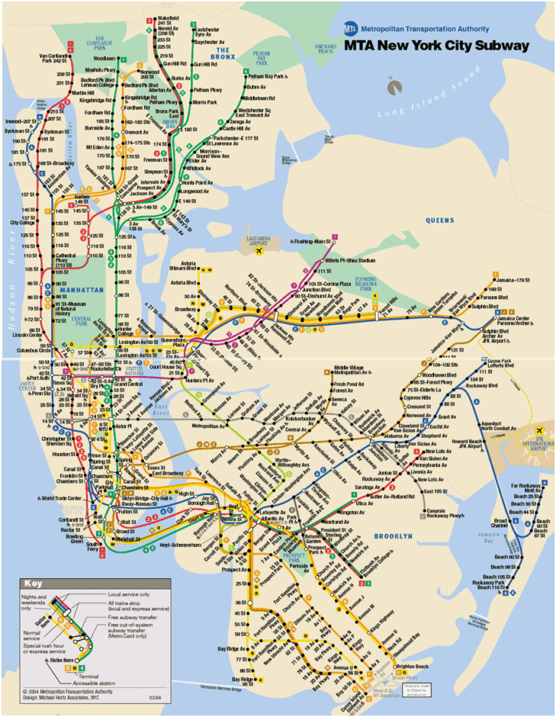 Mappa metropolitana di New York