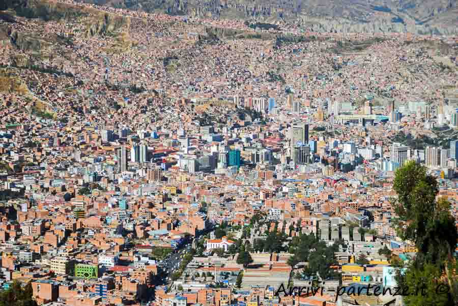 Vista dall'alto di La Paz, Bolivia