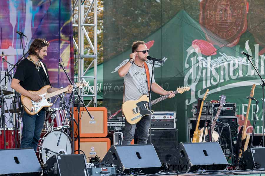 Gruppo musicale presso la fabbrica della birra a Pilsen, Repubblica Ceca