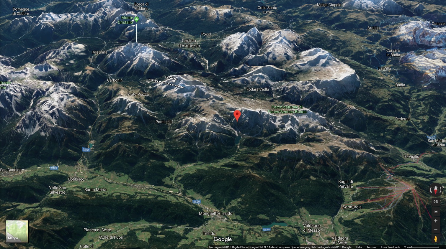 Mappa 3D del Lago di Braies, Trentino - Alto Adige