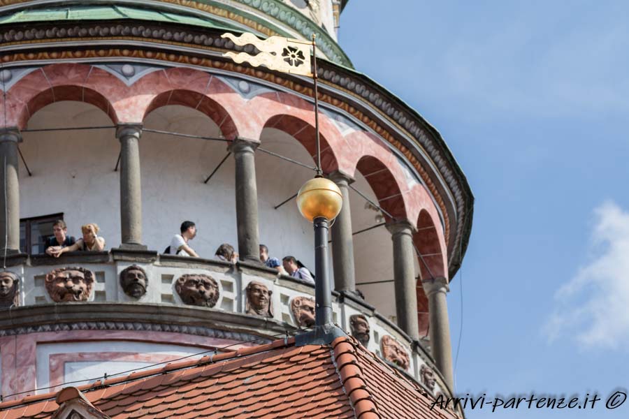 Torre del castello di Cesky Krumlov in Repubblica Ceca